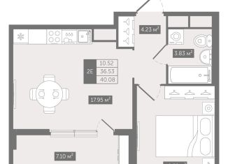 Продается 1-ком. квартира, 40.1 м2, Санкт-Петербург, Новгородская улица, 8В, муниципальный округ Смольнинское