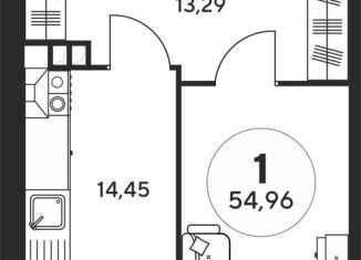 1-комнатная квартира на продажу, 55 м2, Ростовская область, Пушкинская улица, 97