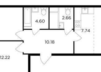 Двухкомнатная квартира на продажу, 74 м2, Москва, улица Петра Алексеева, 14