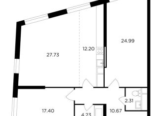 Продажа 2-комнатной квартиры, 98.3 м2, Москва, улица Петра Алексеева, 14, ЖК Кутузов Град 2