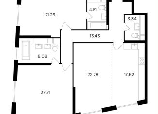 Продажа 2-комнатной квартиры, 129.8 м2, Саха (Якутия), улица Петра Алексеева, 12