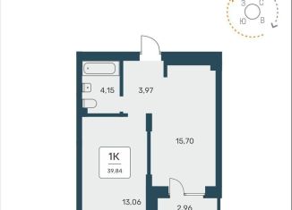 1-комнатная квартира на продажу, 39.8 м2, Новосибирск, метро Заельцовская, улица Авиастроителей, 3/1