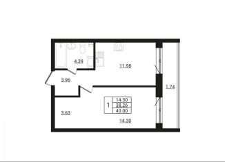 Продается 1-комнатная квартира, 40 м2, Ленинградская область