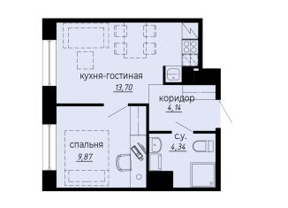 Продается однокомнатная квартира, 32.1 м2, Санкт-Петербург