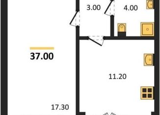 Продаю однокомнатную квартиру, 37 м2, Воронеж, Левобережный район, Цимлянская улица, 10Г