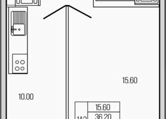 Продажа 1-комнатной квартиры, 39.6 м2, Ленинградская область, Железнодорожная улица, 5А