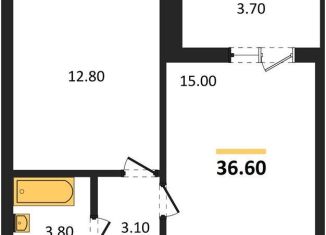 Продаю однокомнатную квартиру, 36.6 м2, Воронеж