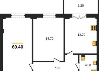Двухкомнатная квартира на продажу, 60.4 м2, Воронежская область, Цимлянская улица, 10Г