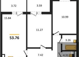 Продаю двухкомнатную квартиру, 53.8 м2, село Новая Усмань