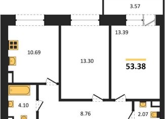 Продается 2-комнатная квартира, 53.4 м2, Воронежская область, Кленовая улица, 3