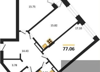 Продажа двухкомнатной квартиры, 77.1 м2, Воронеж, Электросигнальная улица, 9Ак2