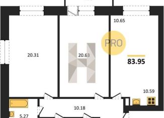 2-ком. квартира на продажу, 84 м2, Воронежская область, Кленовая улица, 3