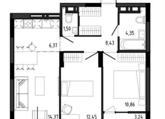 Продажа трехкомнатной квартиры, 61.6 м2, Новосибирск, метро Площадь Гарина-Михайловского