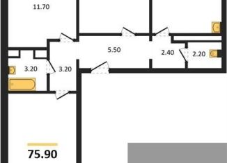 Продам трехкомнатную квартиру, 75.9 м2, Воронеж, улица Шидловского, 28, Левобережный район