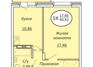 Продажа 1-комнатной квартиры, 40.7 м2, Новосибирская область