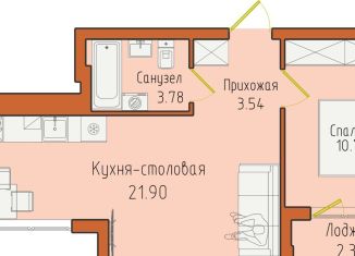 Продам 1-ком. квартиру, 42.2 м2, Светлогорск