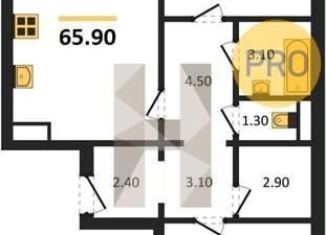 2-ком. квартира на продажу, 65.9 м2, Воронежская область, улица Фёдора Тютчева, 105