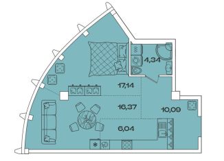 Продаю квартиру свободная планировка, 54 м2, Иркутск