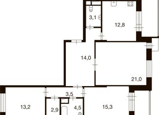 Продается трехкомнатная квартира, 90.2 м2, Москва, улица Семёна Гордого, 3