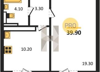 Однокомнатная квартира на продажу, 39.9 м2, Воронежская область, улица Шишкова, 140Б/16