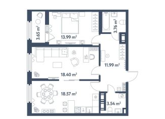 Продам 2-ком. квартиру, 72.1 м2, Санкт-Петербург, Московский район