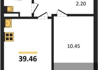 Продам однокомнатную квартиру, 39.5 м2, Воронеж, Электросигнальная улица, 9Ак2