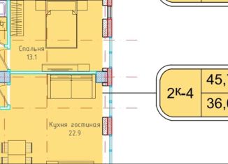 Продаю двухкомнатную квартиру, 45.7 м2, Чечня, проспект В.В. Путина, 22