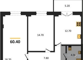 Продается двухкомнатная квартира, 60.4 м2, Воронежская область, Цимлянская улица, 10Г