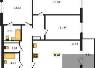 Продается 3-ком. квартира, 88.7 м2, Воронежская область