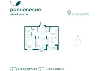 Продается трехкомнатная квартира, 51.6 м2, село Перхушково, жилой комплекс Равновесие, к4