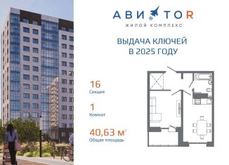 1-ком. квартира на продажу, 40.6 м2, Иркутская область, жилой комплекс Авиатор, с16