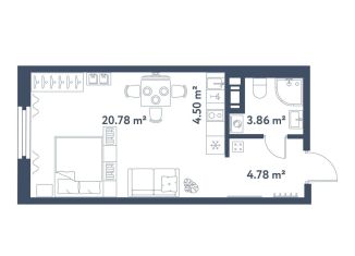 Квартира на продажу студия, 33.9 м2, Санкт-Петербург, Московский район