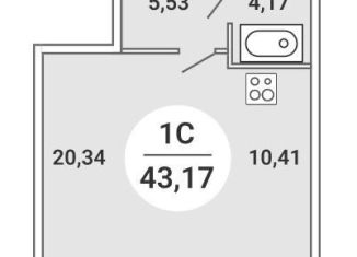 Продаю квартиру студию, 43.2 м2, Новосибирск, Оловозаводская улица, 6/1, Кировский район