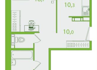 Продам 2-комнатную квартиру, 60.2 м2, Томская область, улица Пришвина, 44