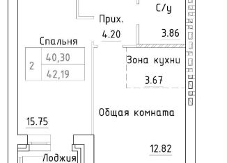 Продам 2-ком. квартиру, 42.2 м2, посёлок Элитный, Венская улица, 11