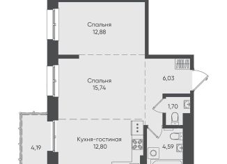 Продается 2-ком. квартира, 57.9 м2, Иркутск