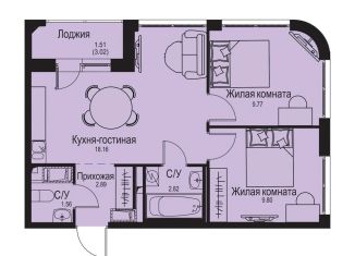 Продается 2-комнатная квартира, 46.5 м2, деревня Новосергиевка