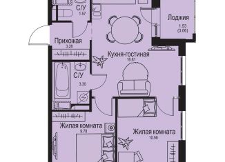 Продам 2-комнатную квартиру, 46.9 м2, деревня Новосергиевка