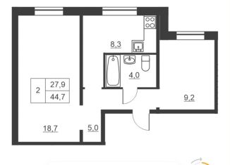 Продается 2-ком. квартира, 46 м2, Ленинградская область, Волховский проспект, 53