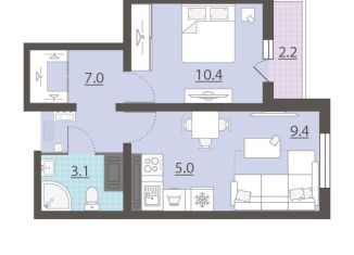 Продается 1-комнатная квартира, 36 м2, Екатеринбург, жилой комплекс Хрустальные Ключи, 5к5