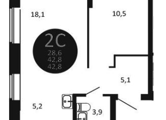 Продаю 2-ком. квартиру, 42.8 м2, Новосибирск, метро Берёзовая роща