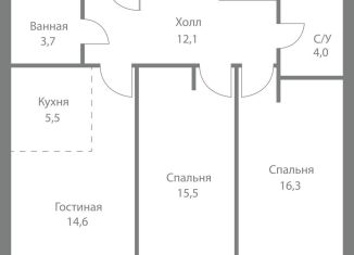 Продается 3-комнатная квартира, 71.7 м2, Москва, станция Немчиновка