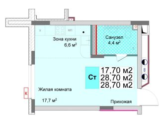 Продается квартира студия, 28.7 м2, Нижегородская область