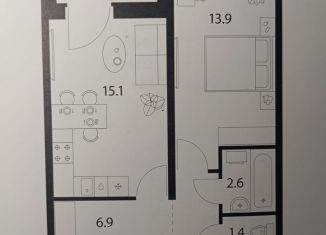 Продаю 1-ком. квартиру, 43 м2, Чебоксары, улица П.В. Дементьева, поз1