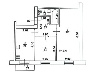 Продажа 2-ком. квартиры, 46.9 м2, Татарстан, Социалистическая улица, 7