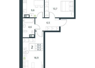 Продажа двухкомнатной квартиры, 53.3 м2, Забайкальский край, Магистральная улица, 15