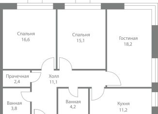 Продаю 3-комнатную квартиру, 82.6 м2, Москва, станция Немчиновка