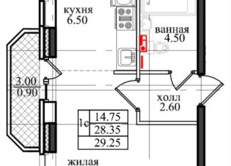 Продается квартира студия, 28.8 м2, Санкт-Петербург, Заречная улица, 45к1