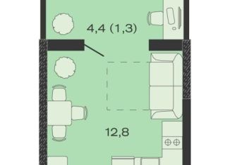 Продаю квартиру студию, 22.1 м2, Краснодарский край, ЖК Дзенпарк, 1/1