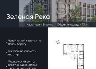 Продажа трехкомнатной квартиры, 75 м2, Омск, микрорайон Зелёная Река, 7